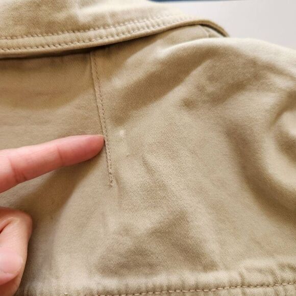 Isaac Mizrahi M cream button up collared blazer womens tan - Picture 7 of 7